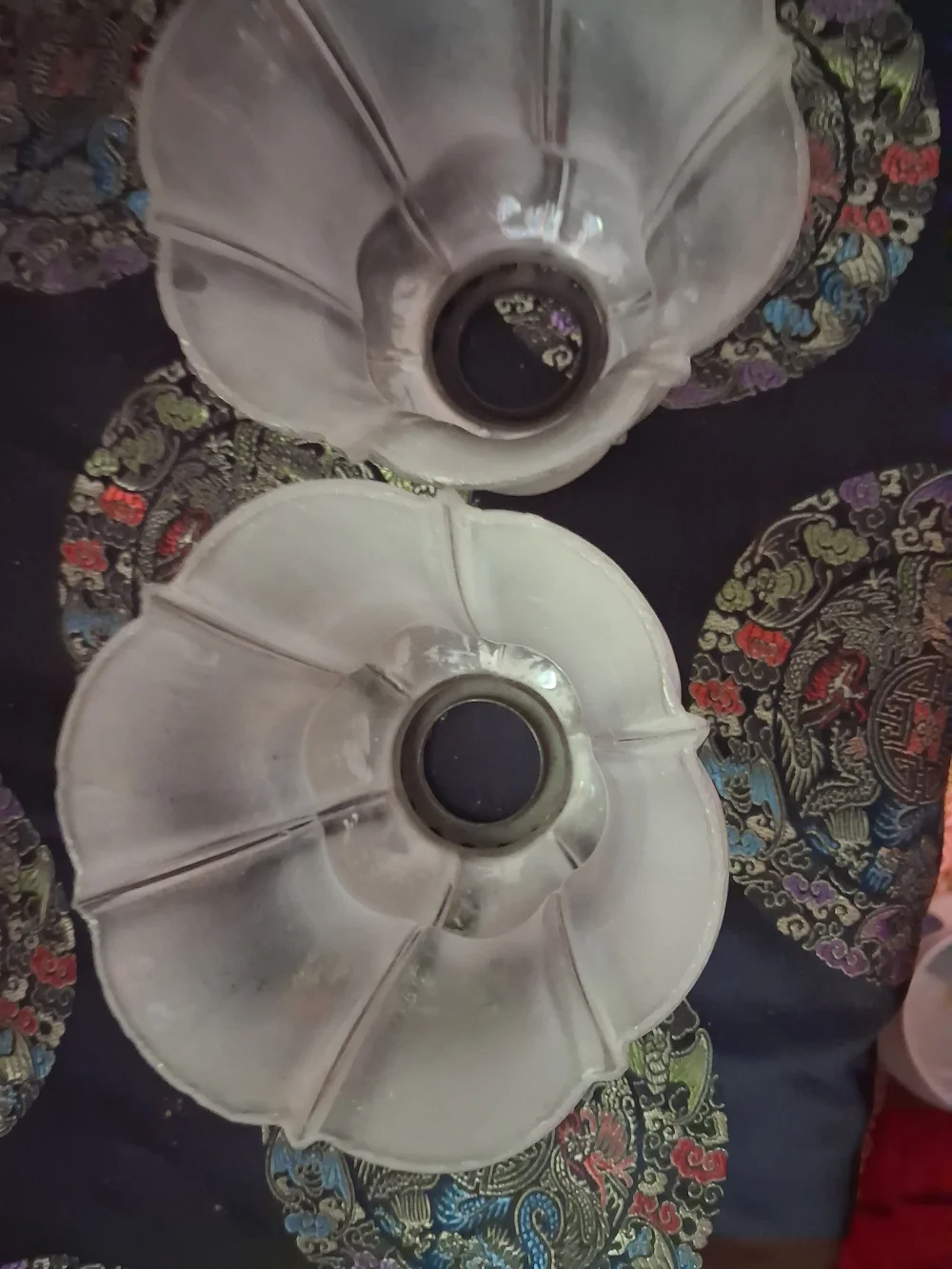2 1/4 (2.25) Inch Vintage Empire Shaped Frosted Glass Shade